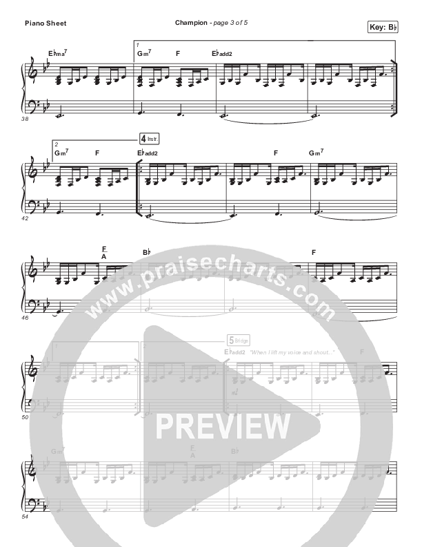 Champion Piano Sheet (Maverick City Music / UPPERROOM / Brandon Lake / Maryanne J. George)