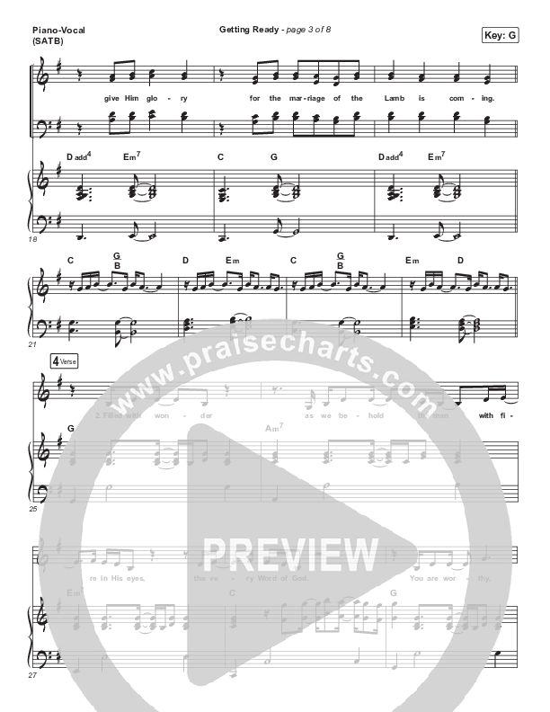 Getting Ready Piano/Vocal (SATB) (Maverick City Music / UPPERROOM / Abbie Gamboa / Naomi Raine / Joel Figueroa)