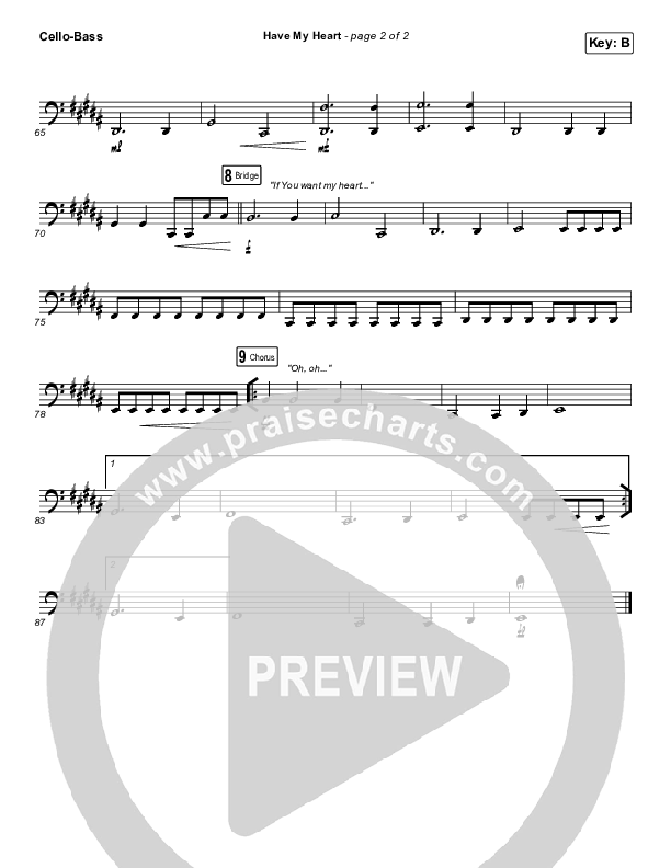 Have My Heart Cello/Bass (Maverick City Music / Chris Brown / Chandler Moore)