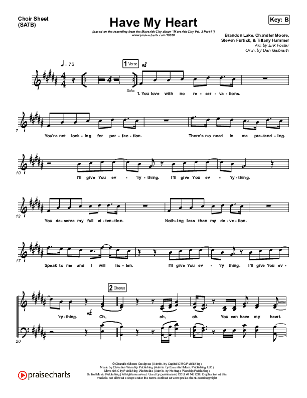 Have My Heart Choir Vocals (SATB) (Maverick City Music / Chris Brown / Chandler Moore)