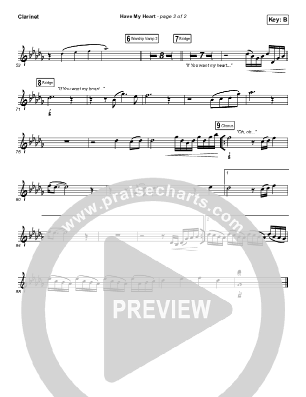 Have My Heart Clarinet (Maverick City Music / Chris Brown / Chandler Moore)