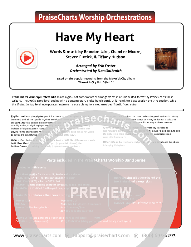 Have My Heart Cover Sheet (Maverick City Music / Chris Brown / Chandler Moore)