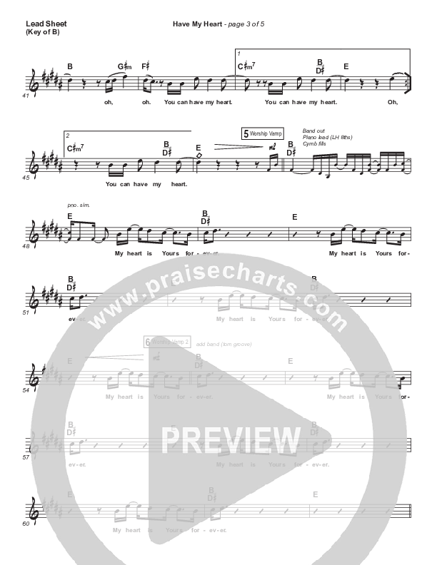 Have My Heart Lead Sheet (Melody) (Maverick City Music / Chris Brown / Chandler Moore)
