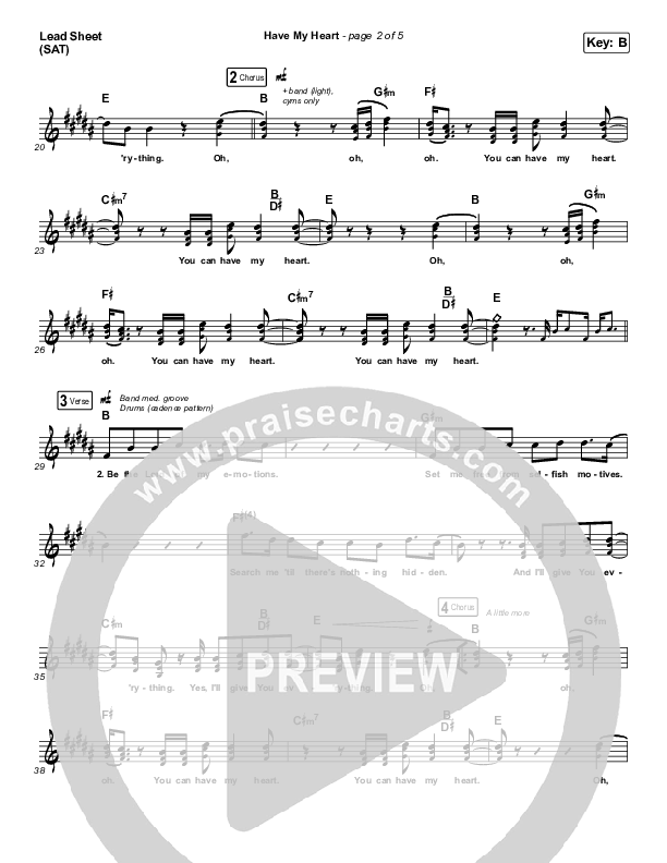 Have My Heart Lead Sheet (SAT) (Maverick City Music / Chris Brown / Chandler Moore)