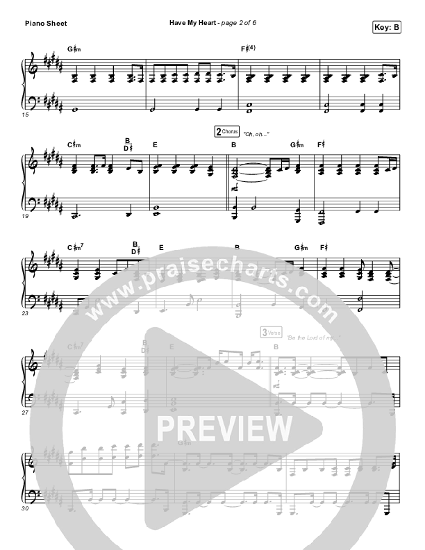 Have My Heart Piano Sheet (Maverick City Music / Chris Brown / Chandler Moore)