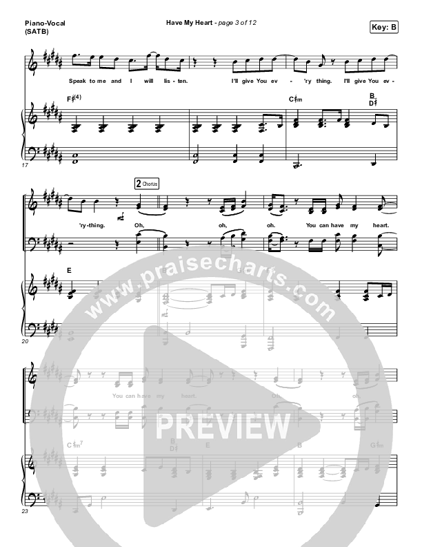 Have My Heart Piano/Vocal (SATB) (Maverick City Music / Chris Brown / Chandler Moore)