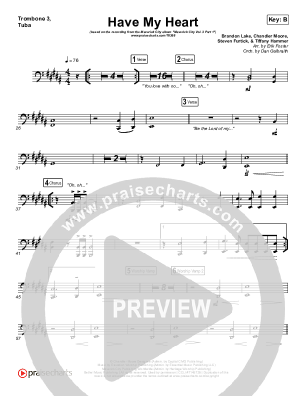 Have My Heart Trombone 3/Tuba (Maverick City Music / Chris Brown / Chandler Moore)