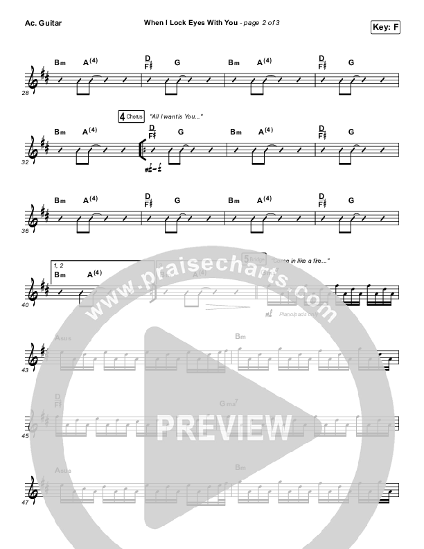 When I Lock Eyes With You Acoustic Guitar Sheet Music PDF (Maverick