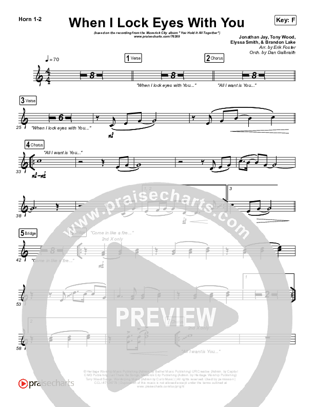 When I Lock Eyes With You French Horn 1/2 (Maverick City Music / UPPERROOM / Abbie Gamboa / Naomi Raine / Joel Figueroa)