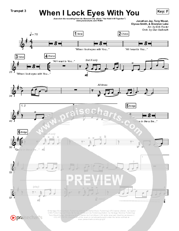 When I Lock Eyes With You Trumpet 3 (Maverick City Music / UPPERROOM / Abbie Gamboa / Naomi Raine / Joel Figueroa)