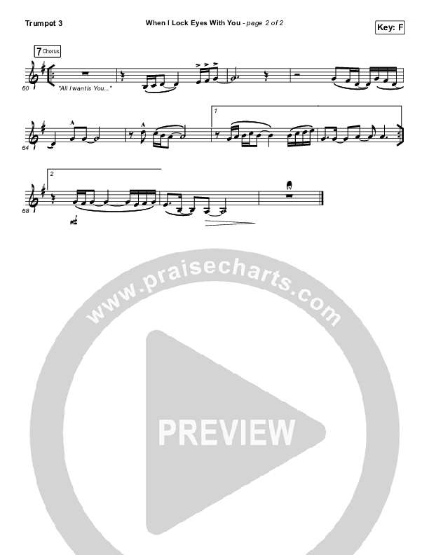 When I Lock Eyes With You Trumpet 3 (Maverick City Music / UPPERROOM / Abbie Gamboa / Naomi Raine / Joel Figueroa)