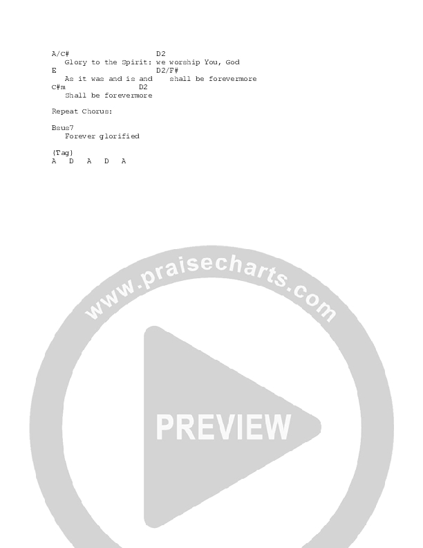 Forever Glorified Chord Chart (New Wine Worship)