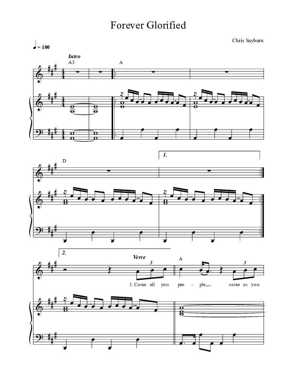 Forever Glorified Lead & Piano (New Wine Worship)