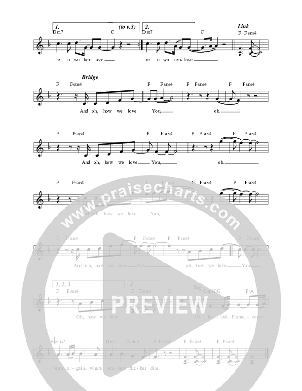 Celestial Flame (Spirit Of Jesus) Lead Sheet (New Wine Worship)