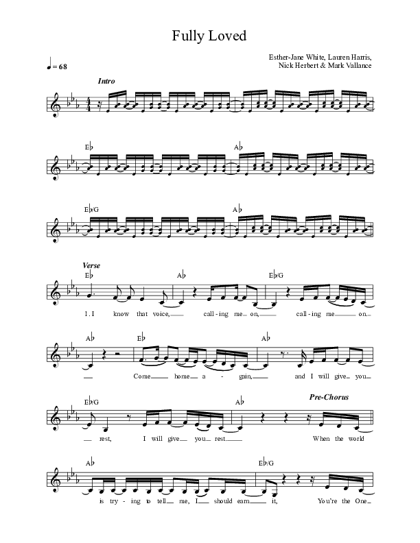 Fully Loved Lead Sheet (New Wine Worship)