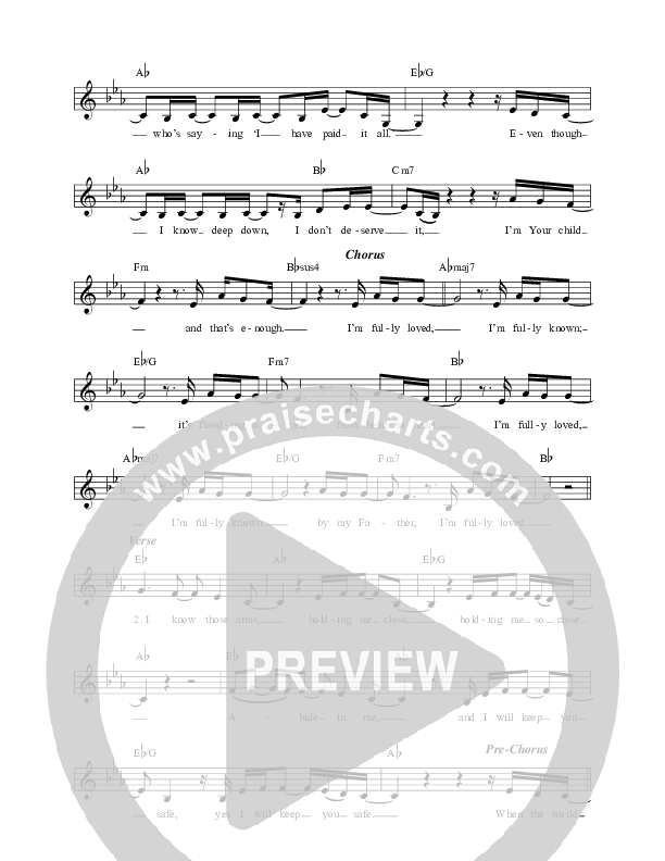 Fully Loved Lead Sheet (New Wine Worship)