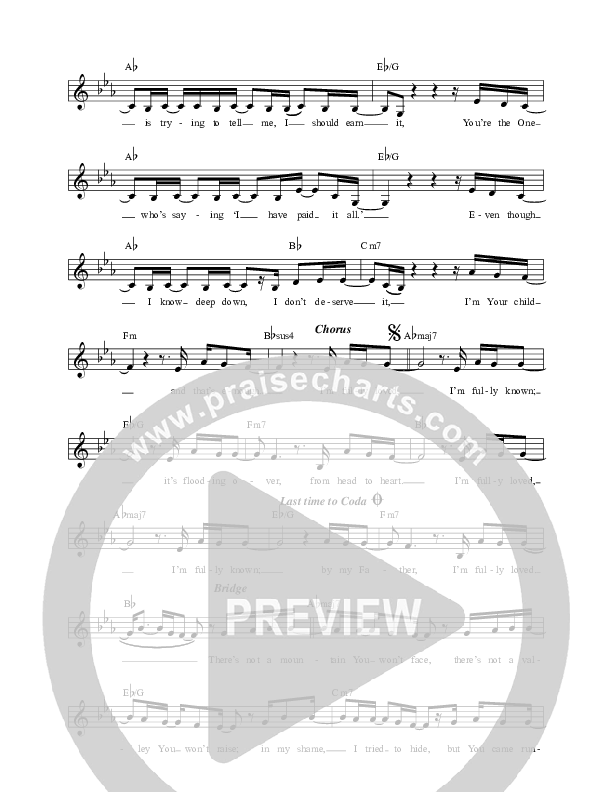 Fully Loved Lead Sheet (New Wine Worship)