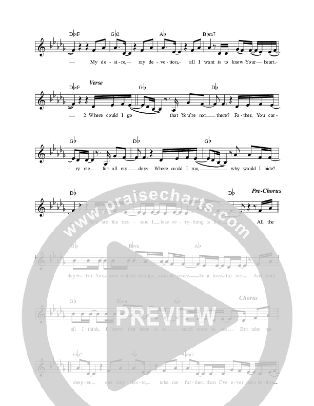 To Know Your Heart Lead Sheet (New Wine Worship)