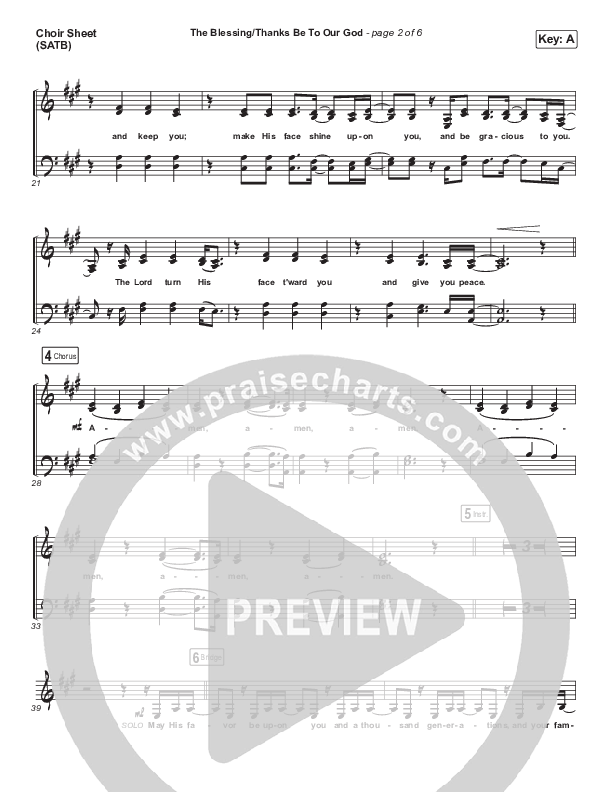The Blessing / Thanks Be To Our God Choir Sheet (SATB) (Travis Cottrell / Skye Reedy / Worship Together)