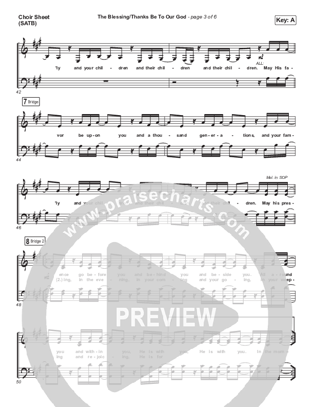 The Blessing / Thanks Be To Our God Choir Sheet (SATB) (Travis Cottrell / Skye Reedy / Worship Together)