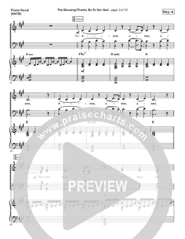 The Blessing / Thanks Be To Our God Piano/Vocal Pack (Travis Cottrell / Skye Reedy / Worship Together)