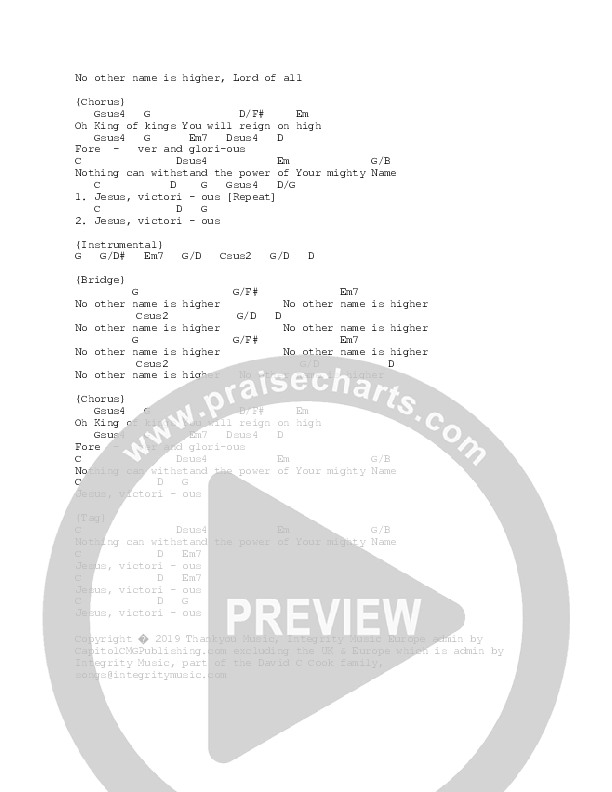 Jesus Victorious Chord Chart (Mozaiek Worship / Kees Kraayenoord)