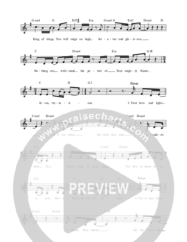Jesus Victorious Lead Sheet (Mozaiek Worship / Kees Kraayenoord)