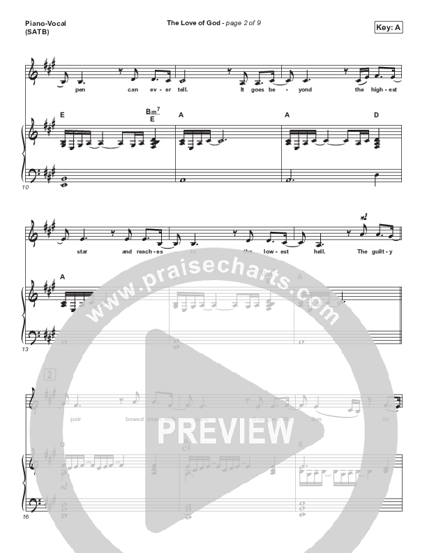 The Love Of God (Live) Piano/Vocal Pack (Shane & Shane/The Worship Initiative)