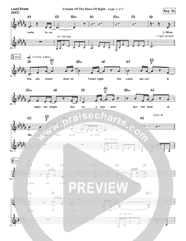 Creator Of The Stars Of Night Lead Sheet (High Street Hymns)