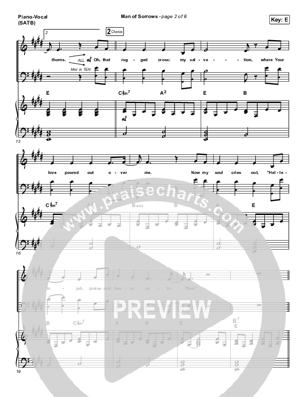 Man Of Sorrows - Passion Piano/Vocal (SATB) (Hillsong Worship)