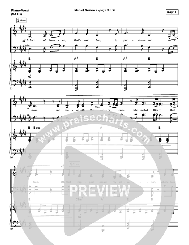 Man Of Sorrows - Passion Piano/Vocal (SATB) (Hillsong Worship)