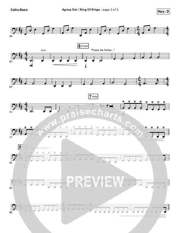 Agnus Dei / King Of Kings Cello/Bass (Hillsong Worship / Chidima / Passion / Jenn Johnson / Brooke Ligertwood)