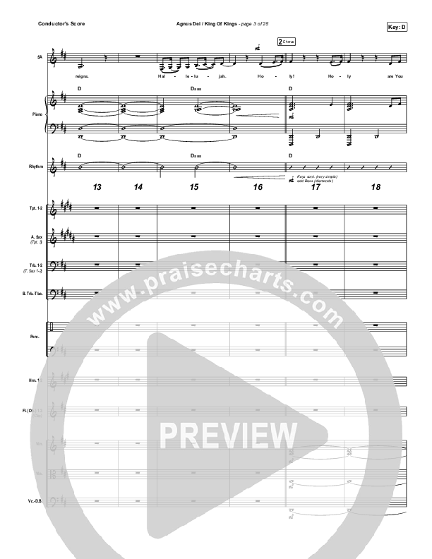 Agnus Dei / King Of Kings Conductor's Score (Hillsong Worship / Chidima / Passion / Jenn Johnson / Brooke Ligertwood)