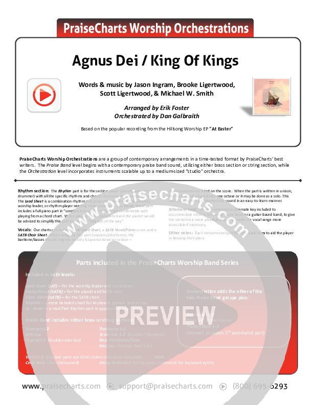 Agnus Dei / King Of Kings Orchestration (Hillsong Worship / Chidima / Passion / Jenn Johnson / Brooke Ligertwood)