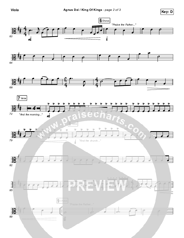 Agnus Dei / King Of Kings Viola (Hillsong Worship / Chidima / Passion / Jenn Johnson / Brooke Ligertwood)