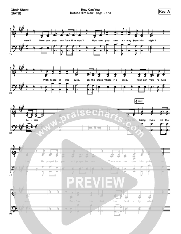 How Can You Refuse Him Now - Pilgrimage Choir Sheet (SATB) (Print Only) (Hillsong Worship)