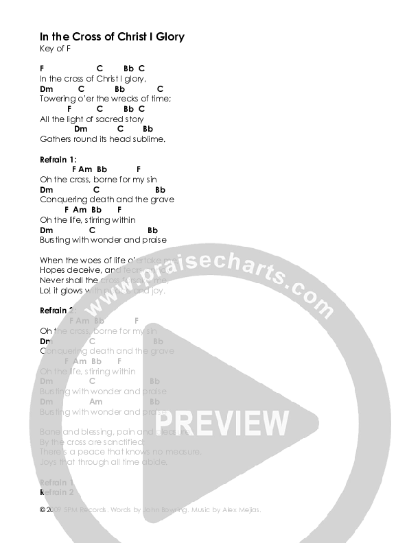 In The Cross Of Christ Chord Chart (High Street Hymns)