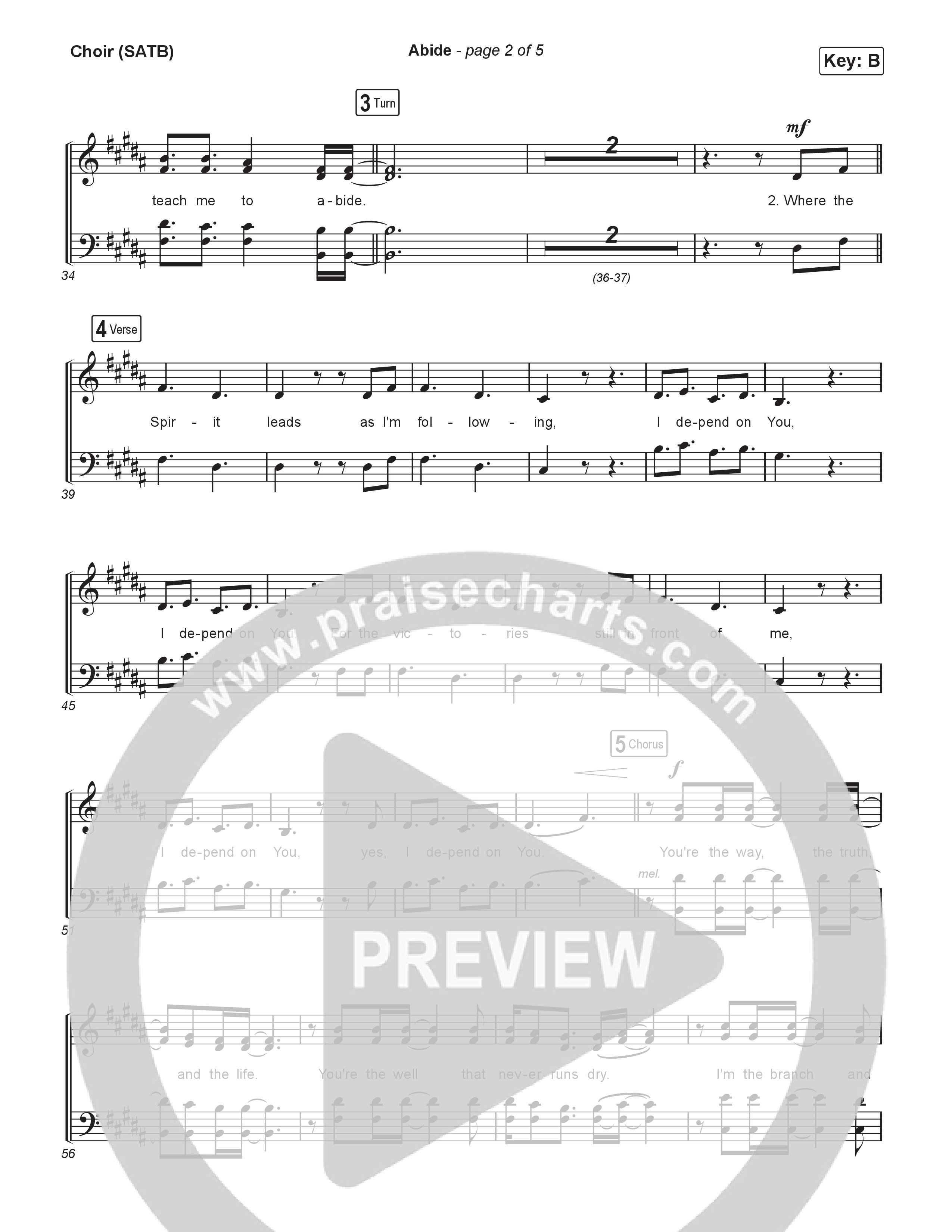 Abide Choir Sheet (SATB) (Dwell Songs)