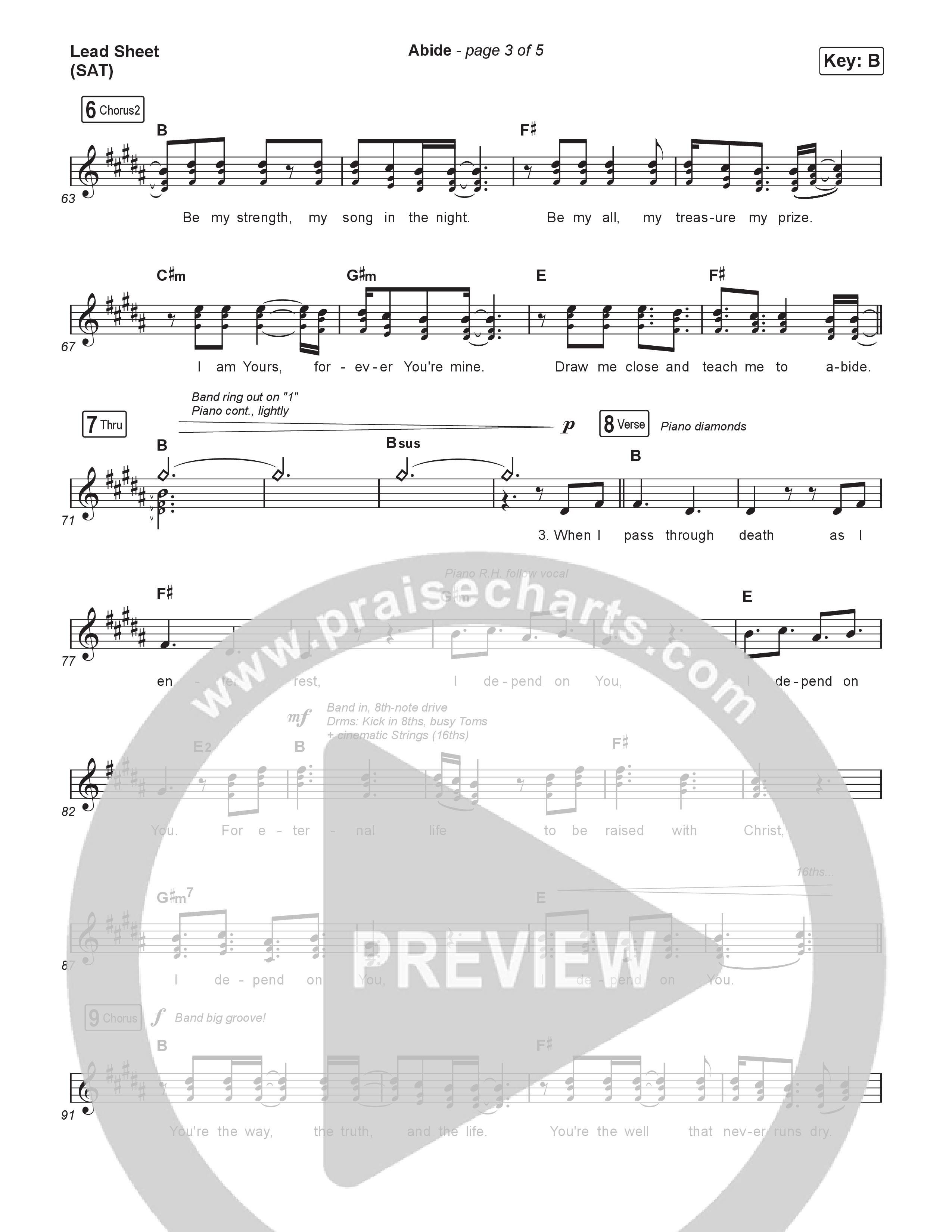Abide Lead Sheet (SAT) (Dwell Songs)