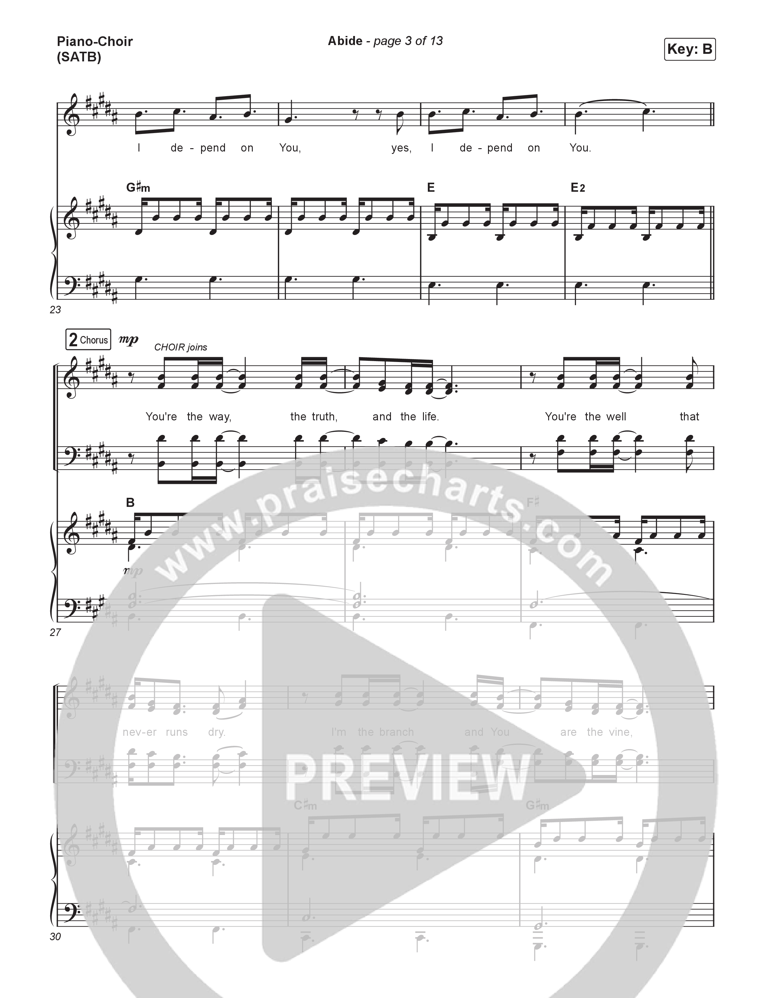 Abide Piano/Vocal (SATB) (Dwell Songs)