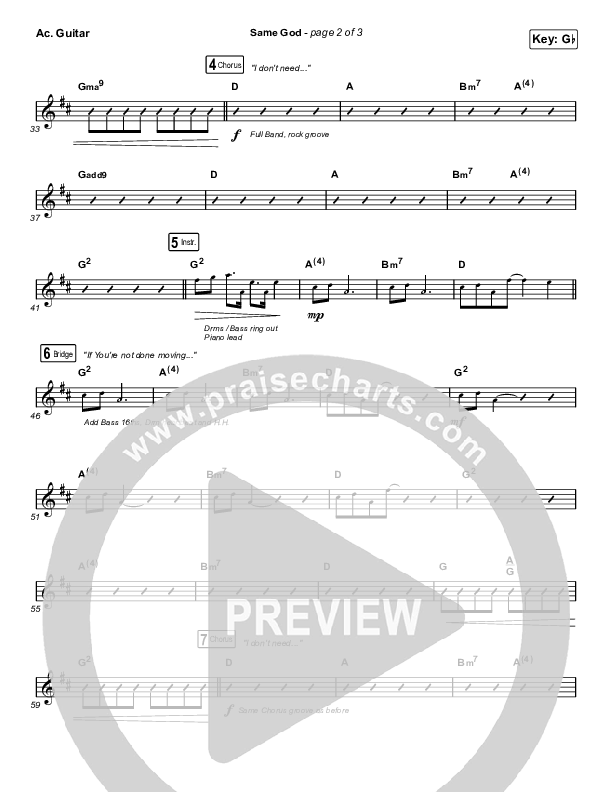 Same God Acoustic Guitar (Cross Worship / Jillian Ellis / D'Marcus Howard)