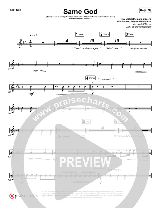 Same God Bari Sax (Cross Worship / Jillian Ellis / D'Marcus Howard)