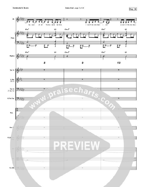 Same God Conductor's Score (Cross Worship / Jillian Ellis / D'Marcus Howard)