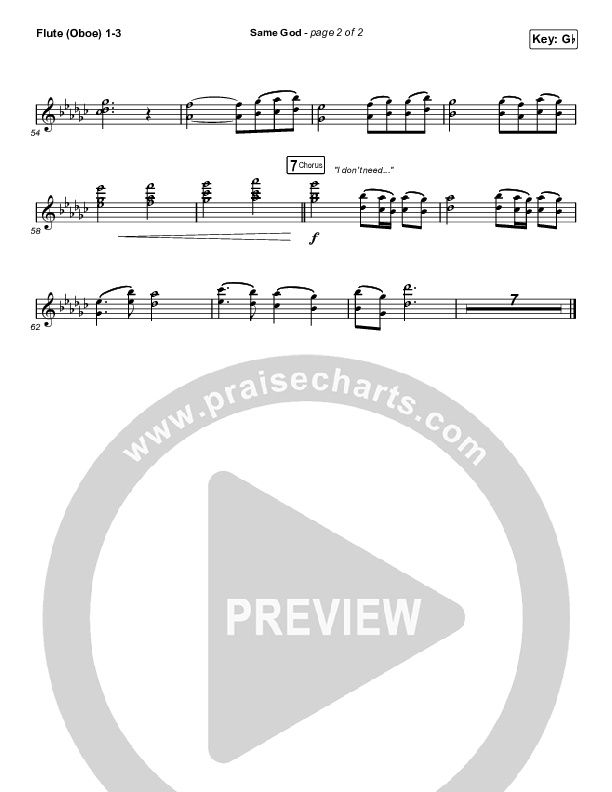 Same God Flute/Oboe 1/2/3 (Cross Worship / Jillian Ellis / D'Marcus Howard)