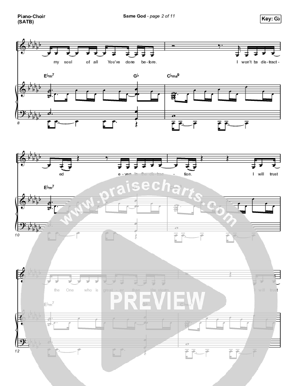 Same God Sheet Music PDF (Cross Worship / Jillian Ellis / D'Marcus