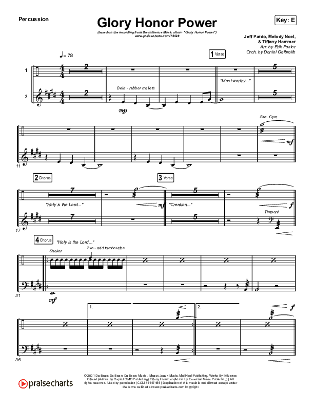 Glory Honor Power Percussion (Influence Music)