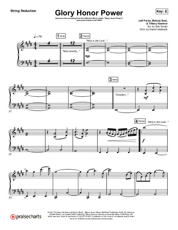 Glory Honor Power String Reduction (Influence Music)