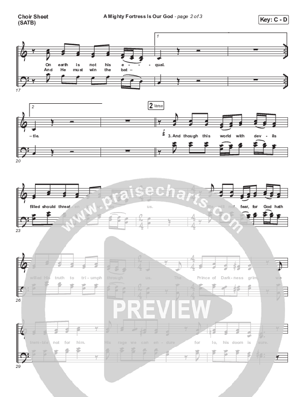 A Mighty Fortress Is Our God Choir Sheet (SATB) (Keith & Kristyn Getty / Tommy Bailey)