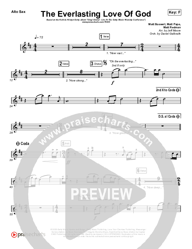 The Everlasting Love Of God Alto Sax (Keith & Kristyn Getty / Matt Boswell / Matt Papa)