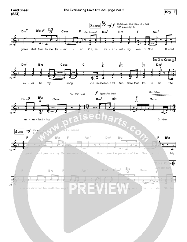 The Everlasting Love Of God Lead Sheet (SAT) (Keith & Kristyn Getty / Matt Boswell / Matt Papa)